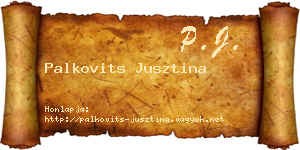 Palkovits Jusztina névjegykártya